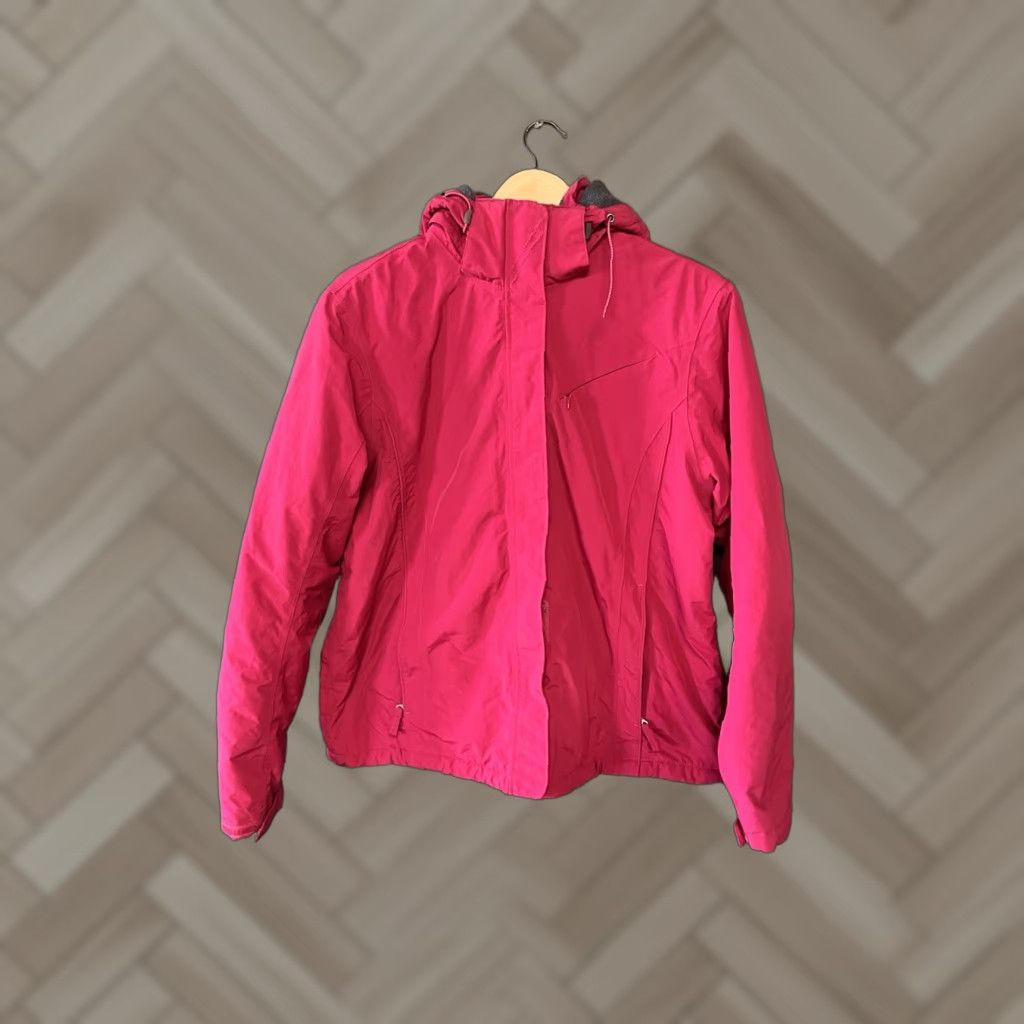 Lands' End Lands' End Squall Jacket Womens Large Pink Waterproof Windproof Hood Boyfriend Parka Breathable Zip Size L / US 10 / IT 46 - 1 Thumbnail
