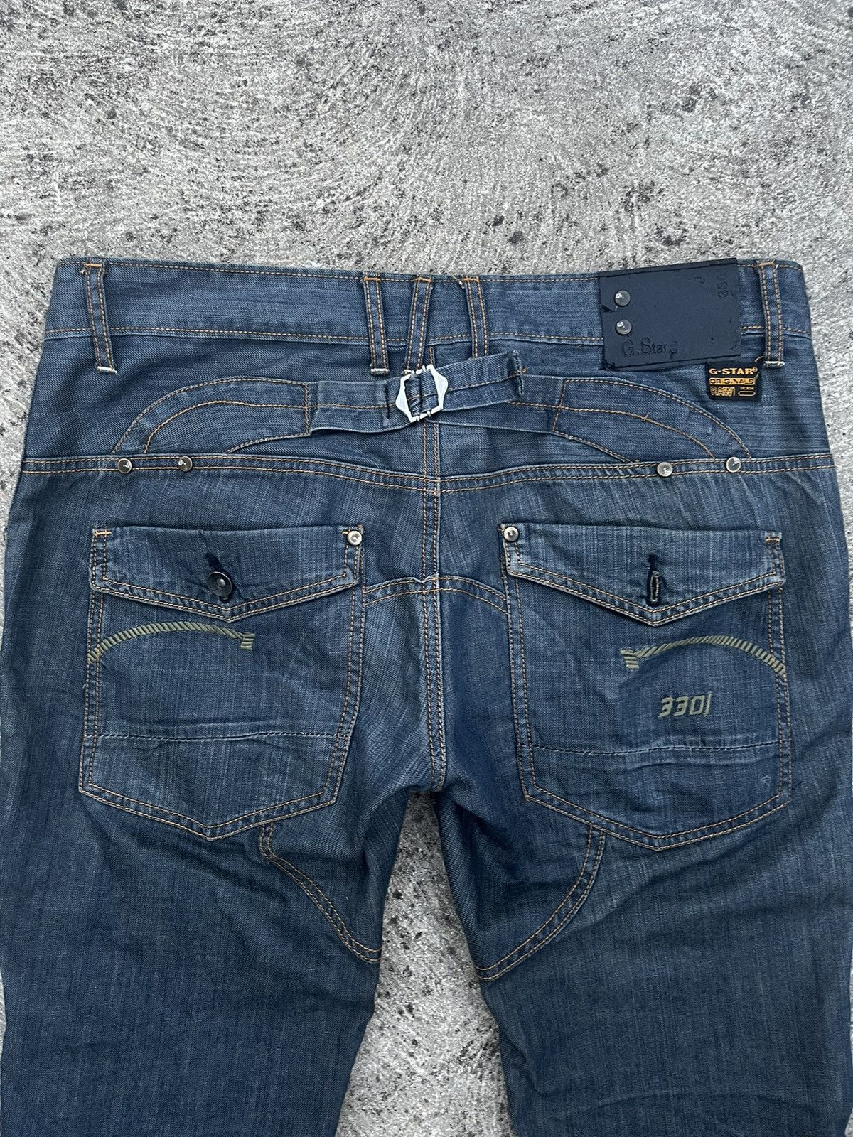 G Star Raw Originals 3301 Embroidered Straight Leg Jeans