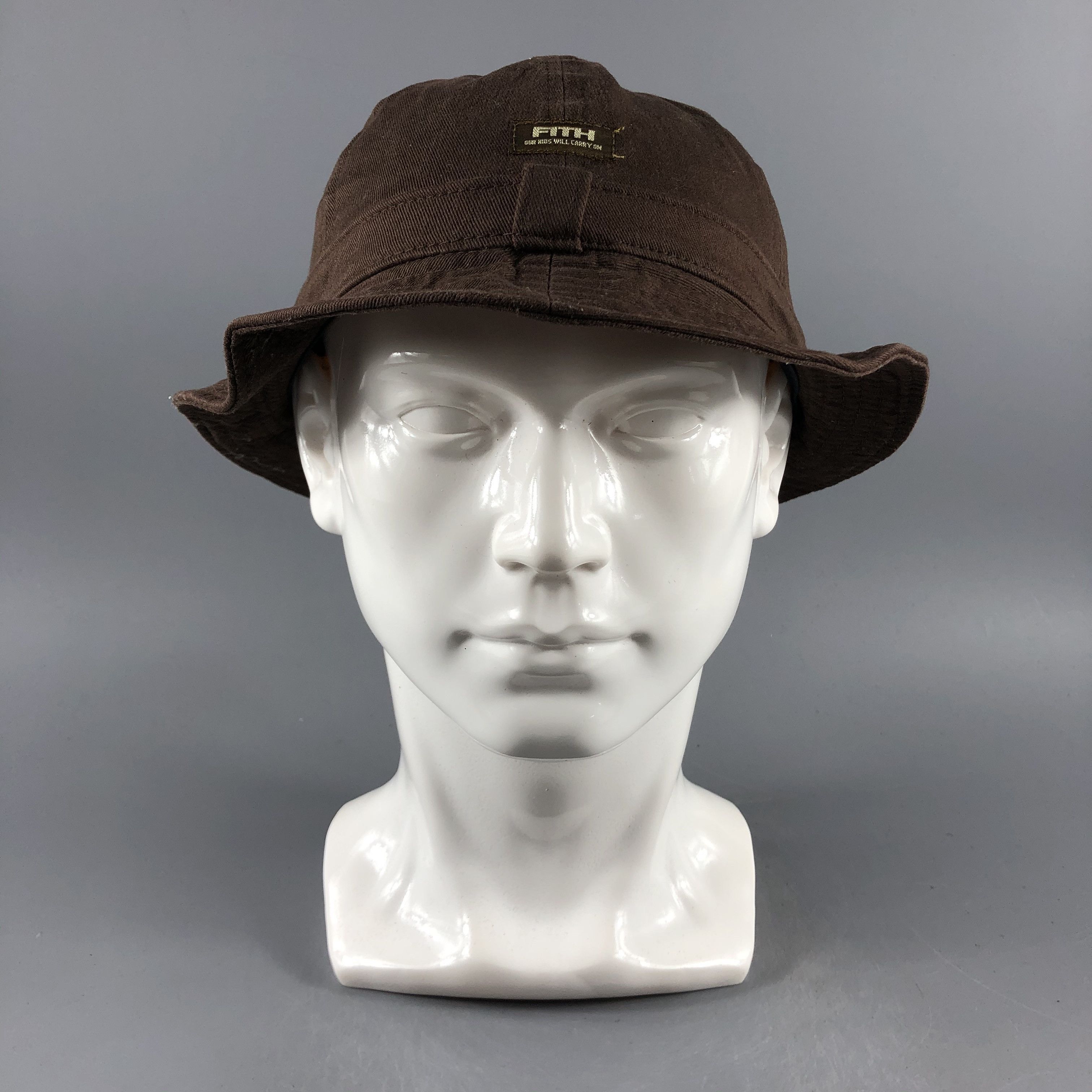 image of Vintage Fith Brown Bucket Hats -D666, Men's