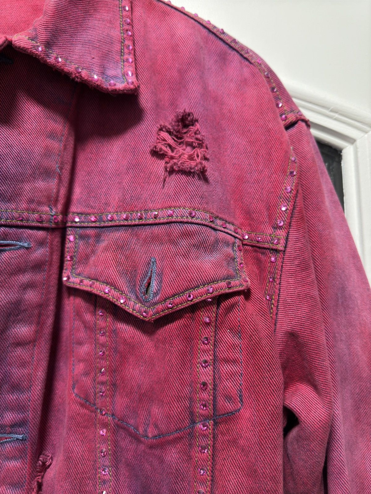 Gap Custom Dyed Swarovski Denim Jacket Size US M / EU 48-50 / 2 - 5 Thumbnail