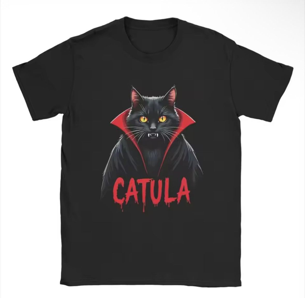 Other Creative Horror Creepy Catula Vampire Cat Graphic T-Shirt Size US M / EU 48-50 / 2 - 1 Thumbnail
