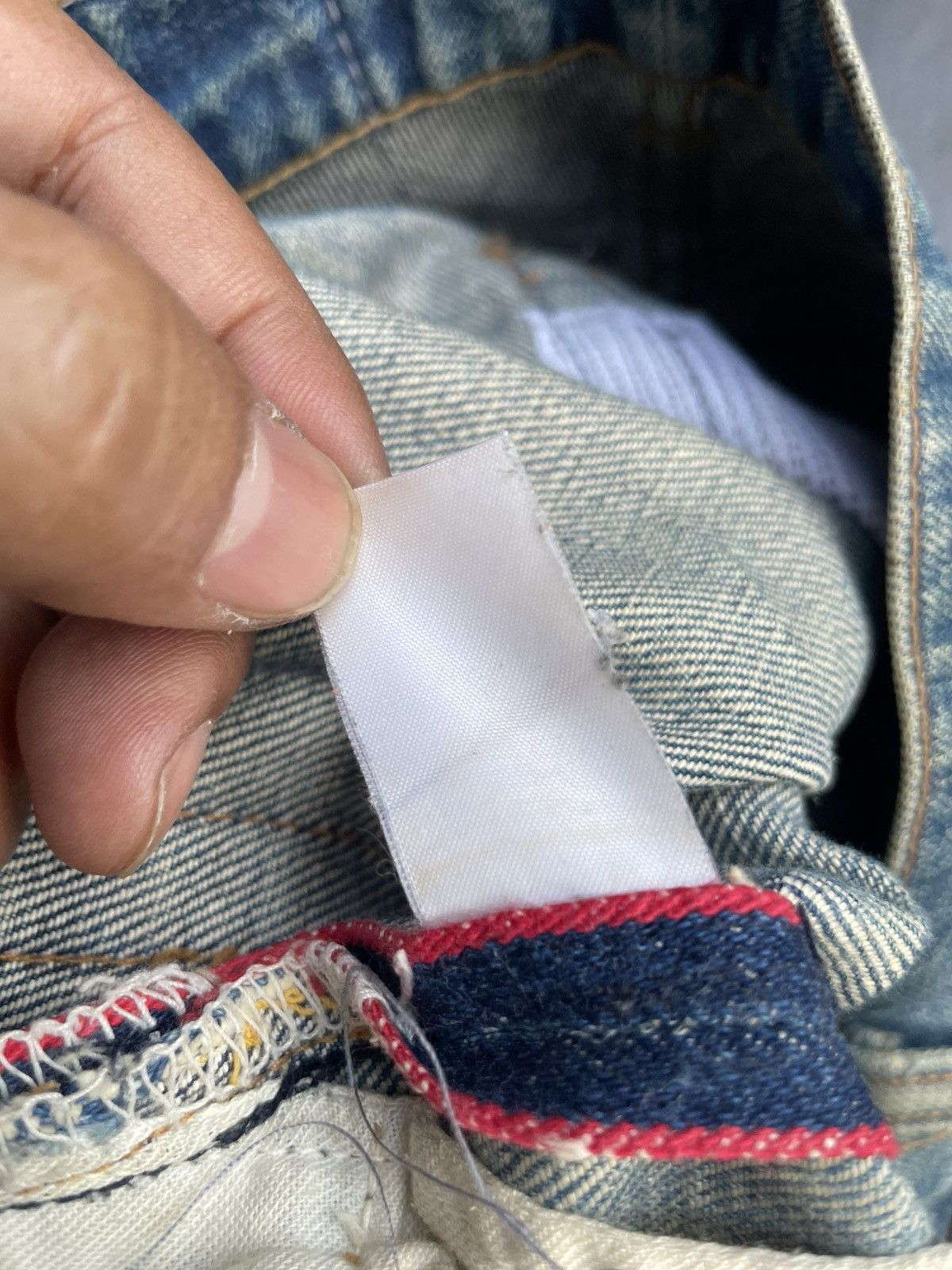 HRMTG Vintage Iron HR Market Selvedge Distresed Denim Size US 31 - 20 Thumbnail
