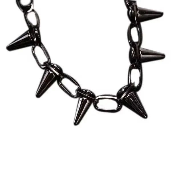 Other Black Spiked Chain Necklace Size ONE SIZE - 5 Thumbnail