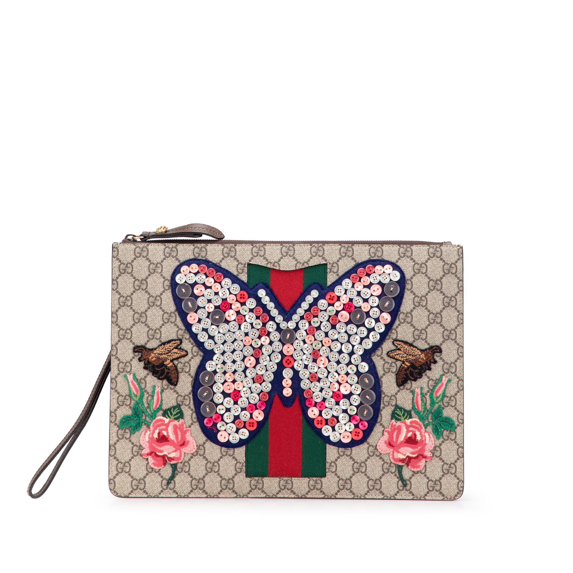 Gucci Gucci GG Supreme Web Butterfly Clutch Size ONE SIZE - 1 Thumbnail