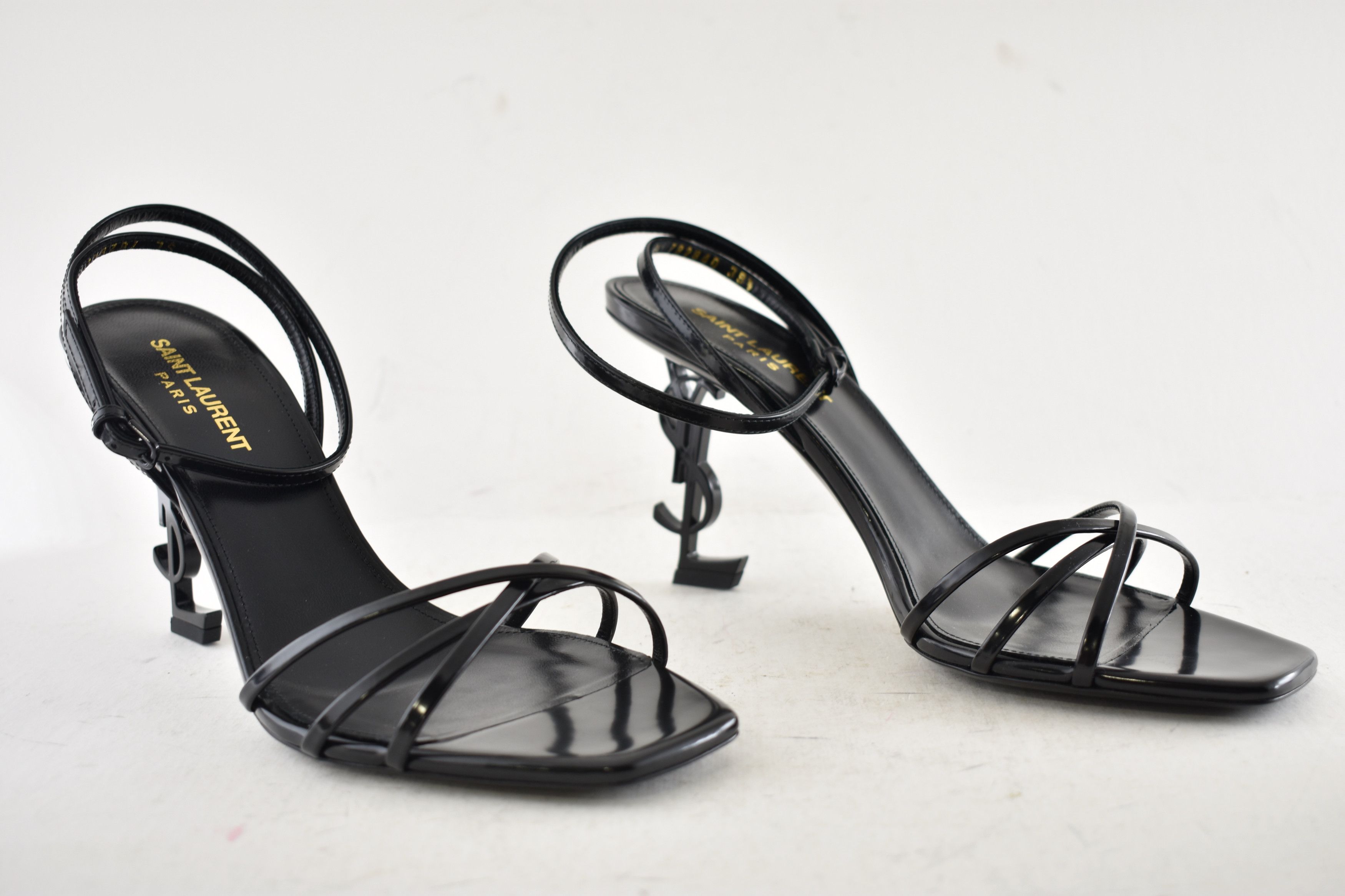 Saint Laurent Paris Opyum 85 YSL Logo Heel Pump Ankle Strap Strappy Sandal 39.5 Size US 9.5 / IT 39.5 - 4 Thumbnail