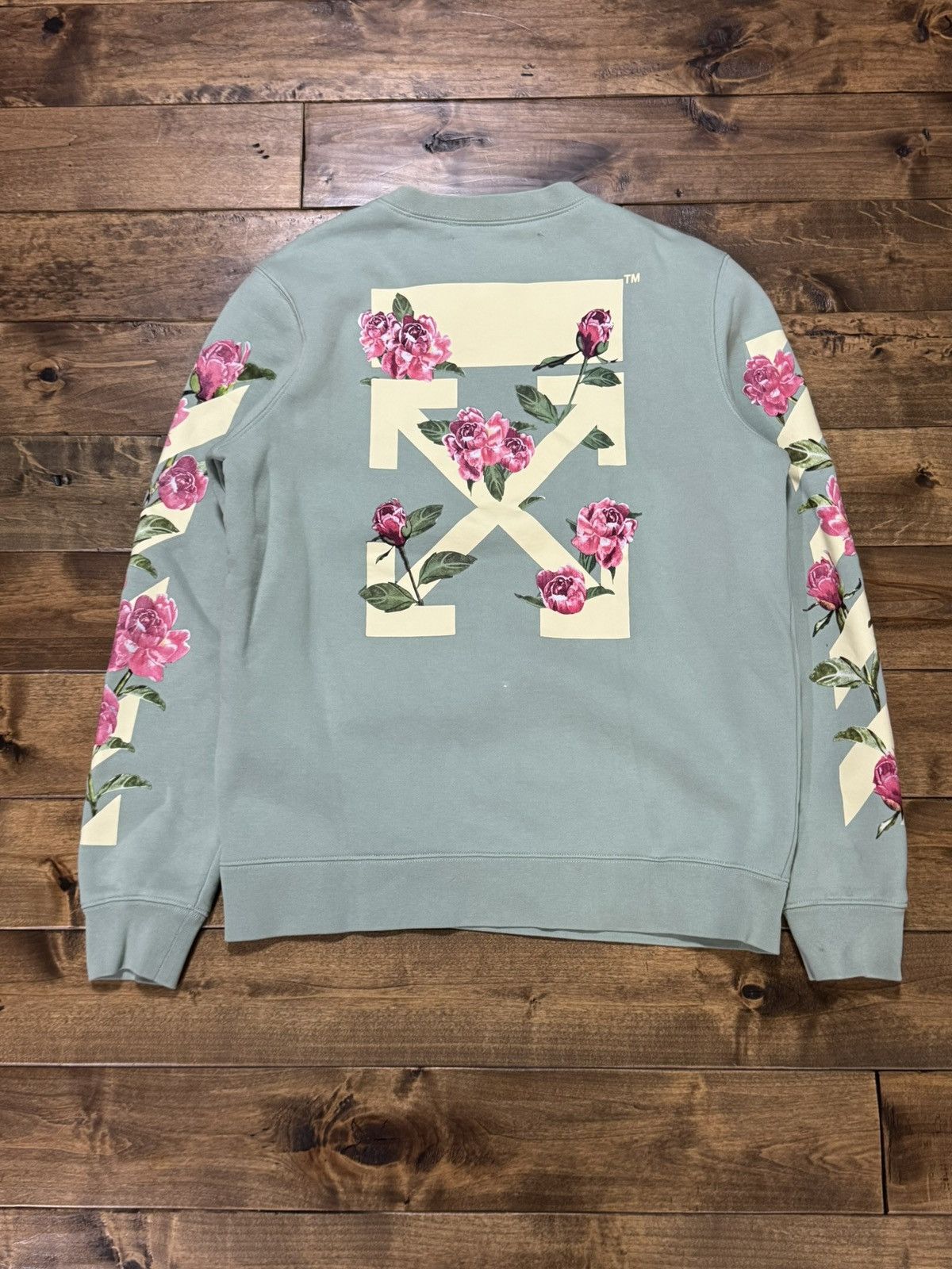 Off-White Off-White main label sweatshirt with floral graphics Size S / US 4 / IT 40 - 2 Thumbnail