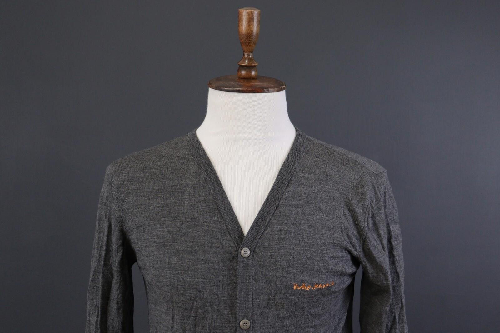 Nudie Jeans Nudie Jeans Co Gray V-Neck Cardigan Sweater Size L Size US L / EU 52-54 / 3 - 2 Thumbnail