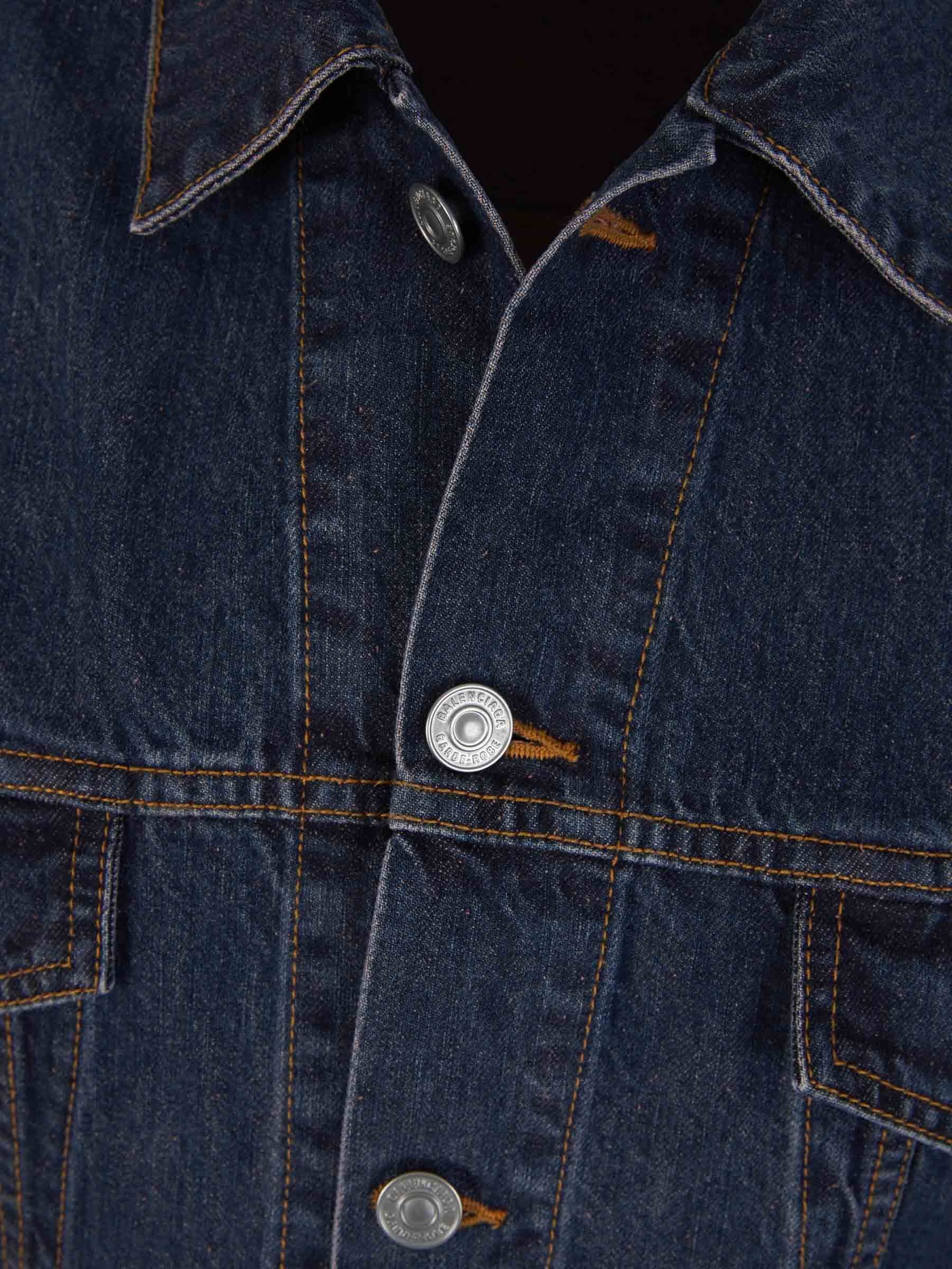 Balenciaga o1y0625 Denim Jacket in Blue Size XS / US 0-2 / IT 36-38 - 3 Thumbnail