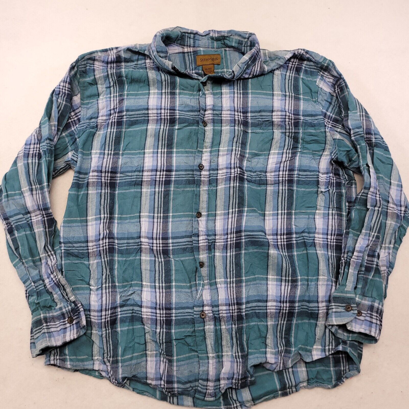 St. Johns Bay St John's Bay Madras Flannel Button Up Shirt Mens Size XL Size US XL / EU 56 / 4 - 2 Thumbnail