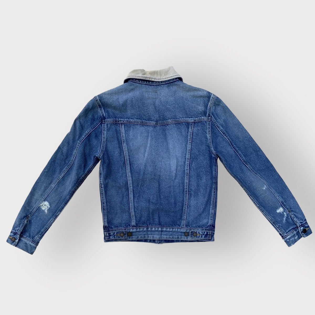 Saint Laurent Paris SLP Corduroy Collar Denim Jacket Size US XS / EU 42 / 0 - 5 Thumbnail
