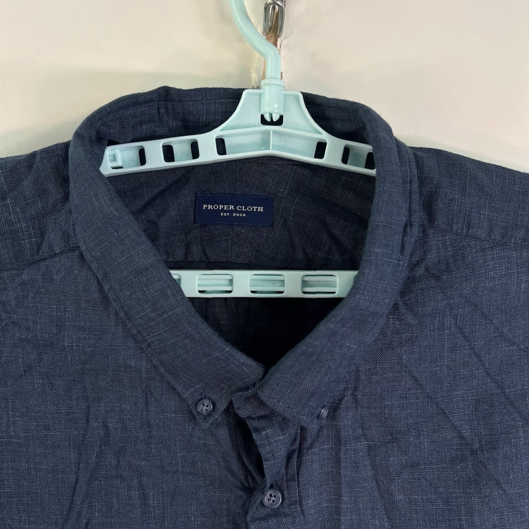 CLOT VINTAGE Cloth Men's Button-Down Shirt Casual Long Sleeve Blue Cotton Size 4XL Size US XXL / EU 58 / 5 - 2 Thumbnail