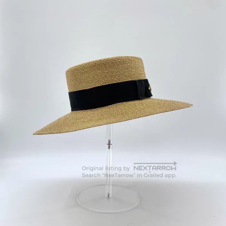 Gucci Gucci SizeXL Golden little bee woven fisherman's hat Size ONE SIZE - 3 Thumbnail