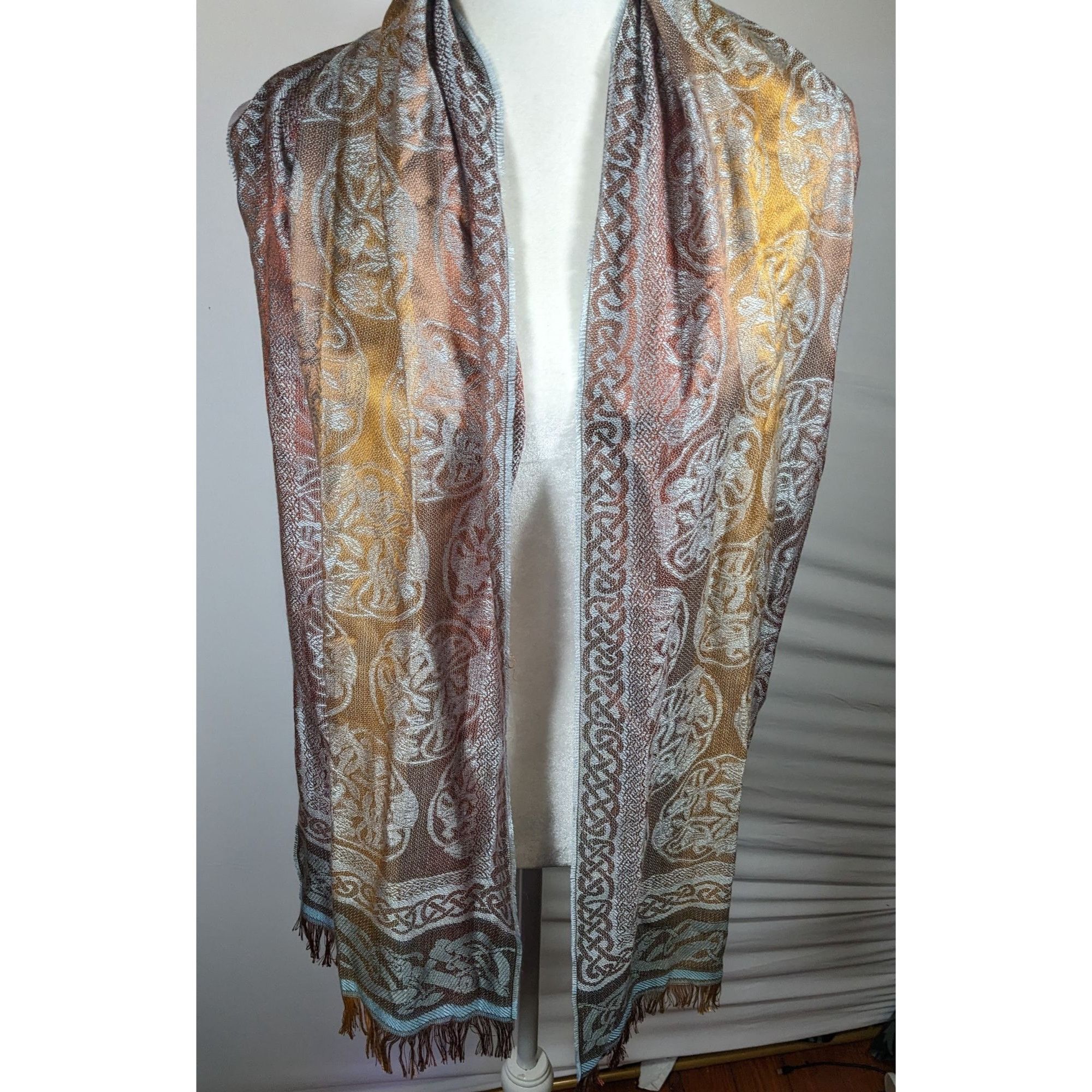 Other Molina by Jimmy Hourihan Rainbow And Grey Celtic Knot Scarf Size ONE SIZE - 7 Thumbnail