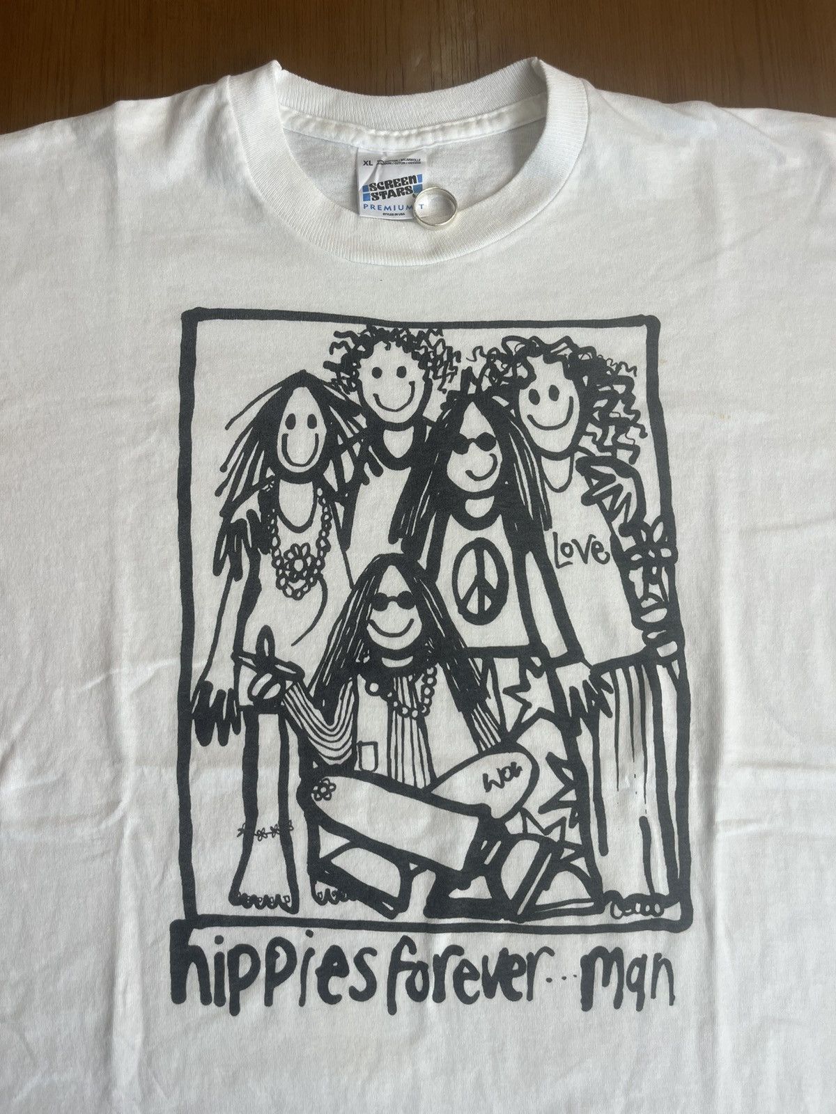 Arts & Science Vintage Hippies Forever…Man Smiley Art 90’s Tshirt Size US XL / EU 56 / 4 - 5 Thumbnail
