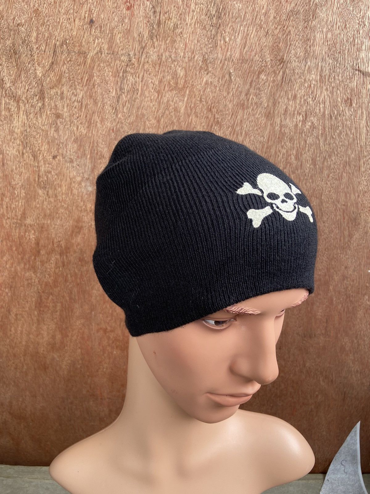 Vintage Vintage Skull Printed Beanie Hat Size ONE SIZE - 4 Thumbnail
