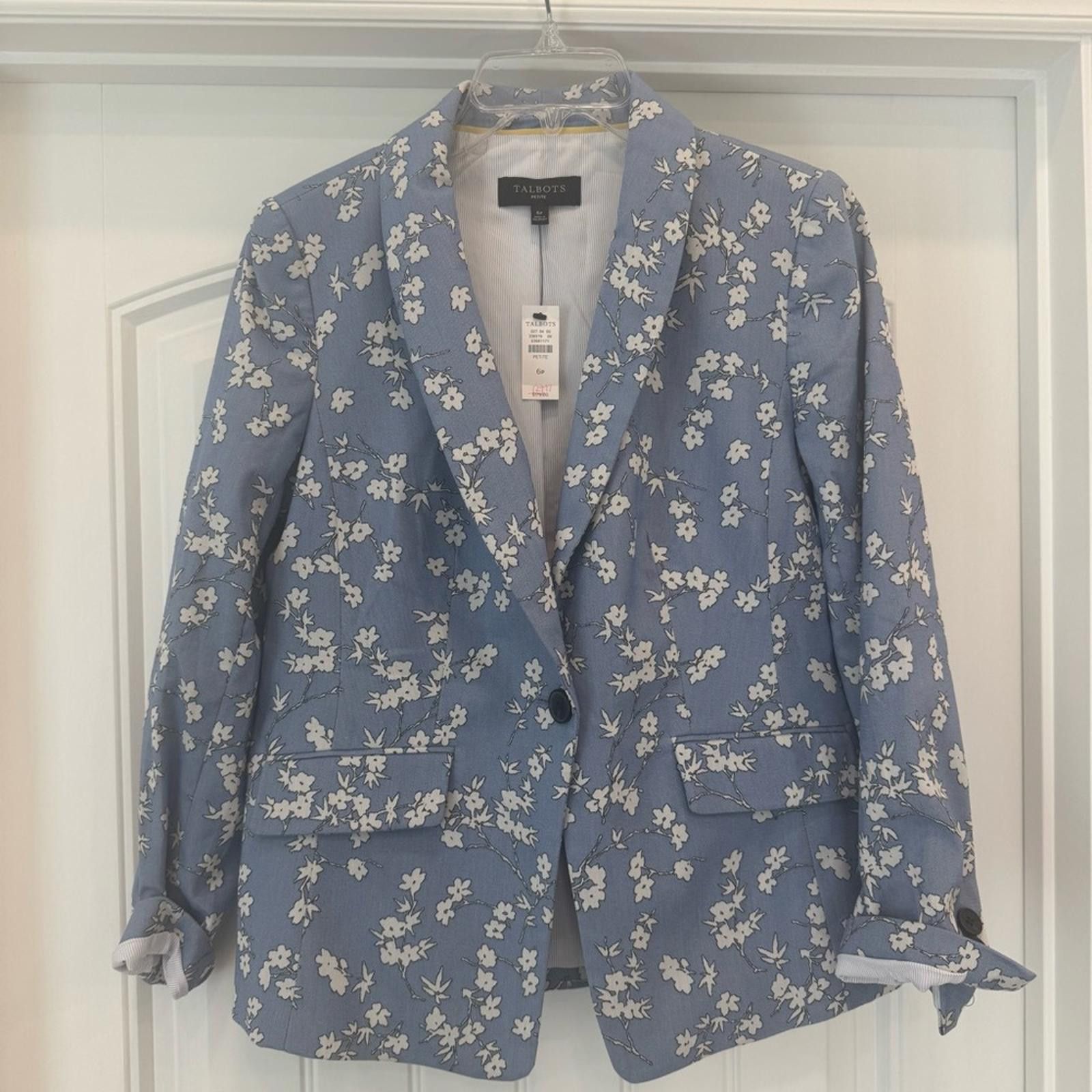 Other New 6P Talbots Floral Jacquard Blazer Size M / US 6-8 / IT 42-44 - 1 Thumbnail