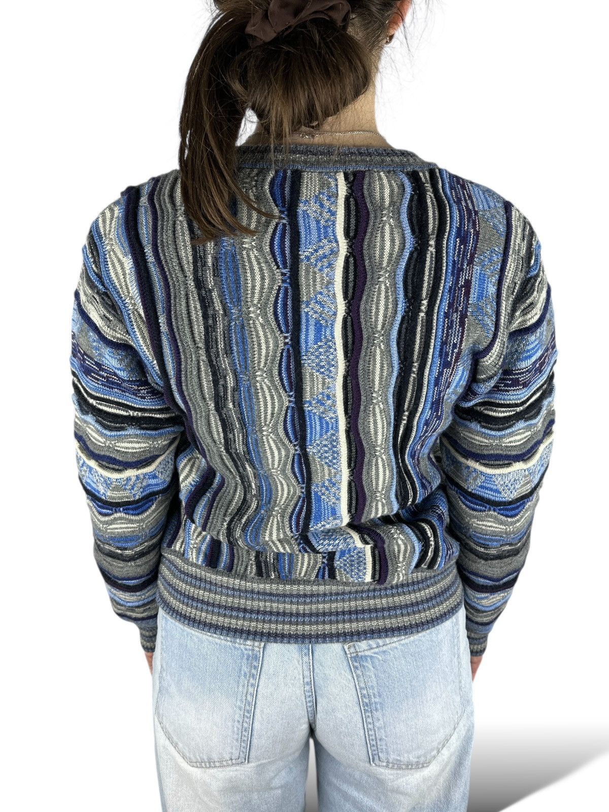 Other Piero Garbossa Coogi Style 3D Knit Wool Sweater V-Neck Size M / US 6-8 / IT 42-44 - 10 Thumbnail