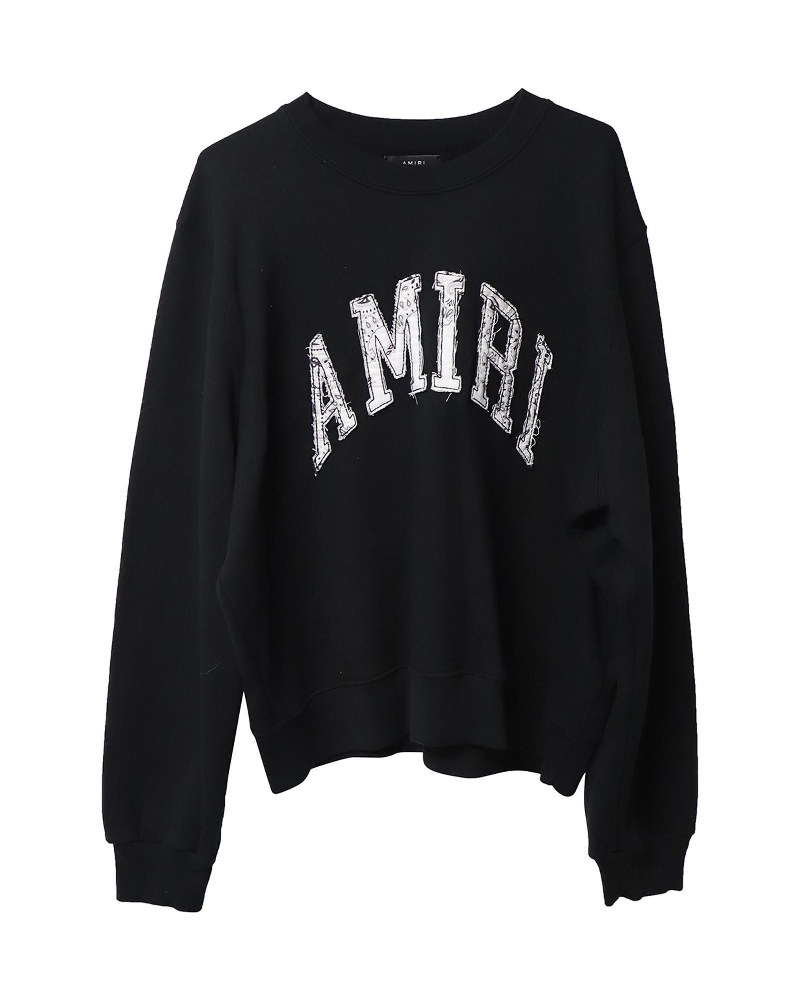 image of Amiri Black Bandana-Print Sweatshirt In Cotton, Men's (Size 2XL)