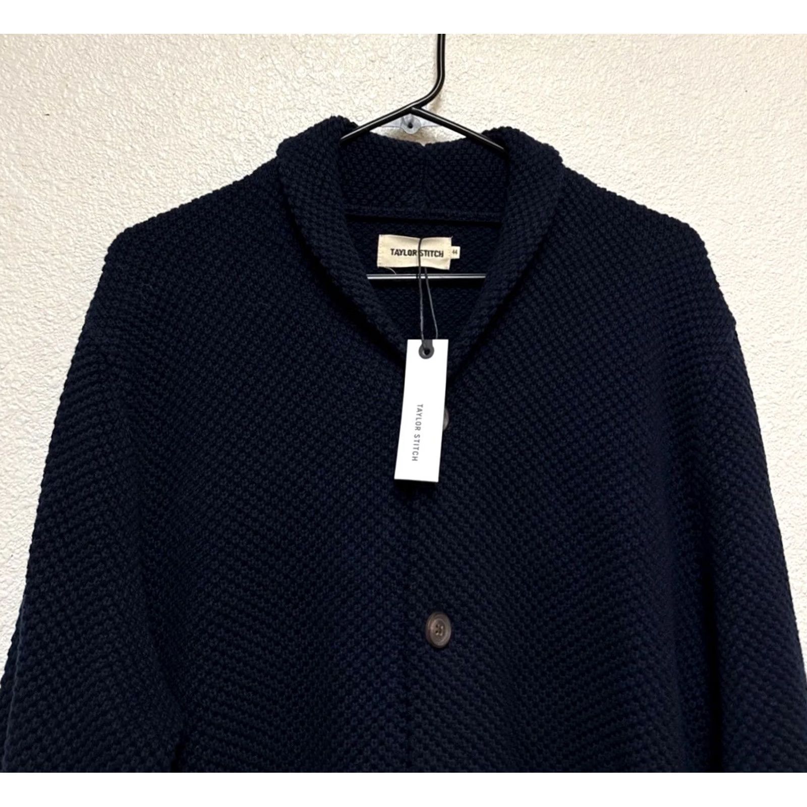 Taylor Stitch Sweater Mens 1XL Blue Cardigan Long Sleeve Cotton Knit Solid Classic, Men's — image 6 of 6