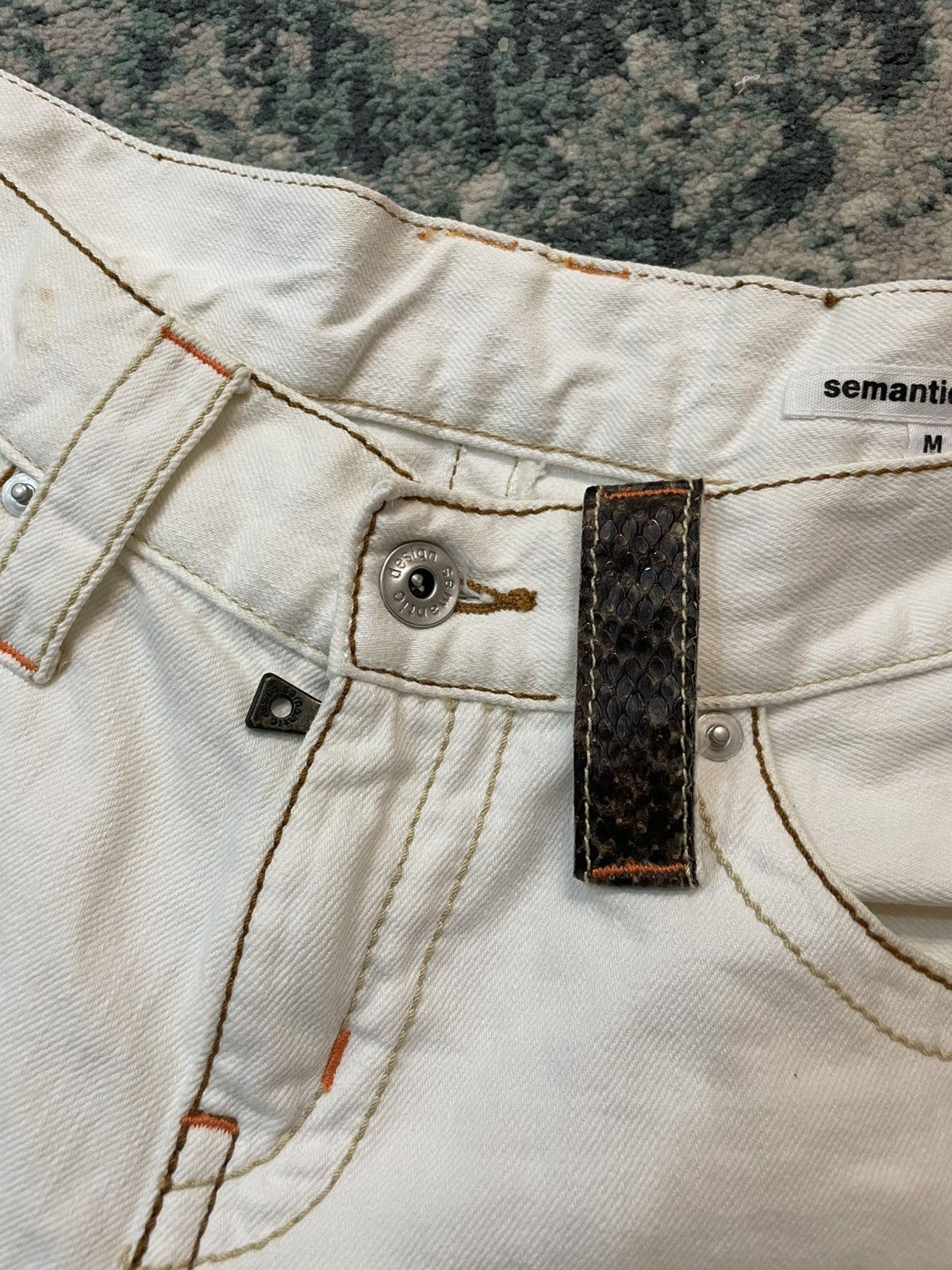 semanticdesign Semantic Design Spiral Flared Snakeskin Pocket Jean Size US 29 - 10 Thumbnail