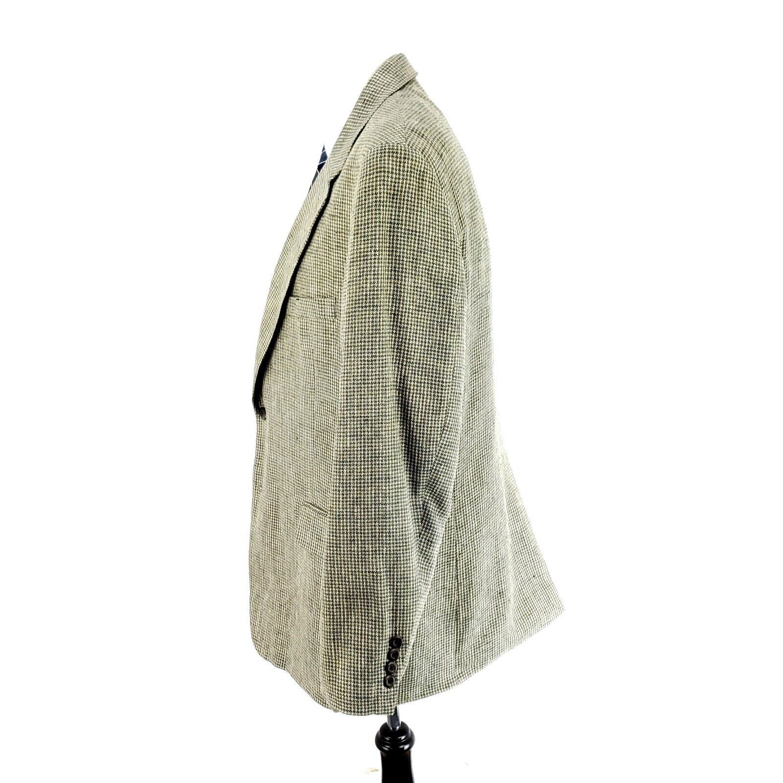 Savile Row Savile Row 100% Silk Textured 2 Button Sport Coat 40R Green Size 40R - 4 Thumbnail
