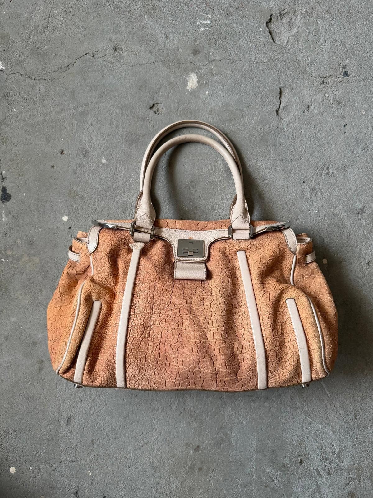 Celine Celine Logo Plate Shoulder Bag Brown/White Size ONE SIZE - 1 Thumbnail