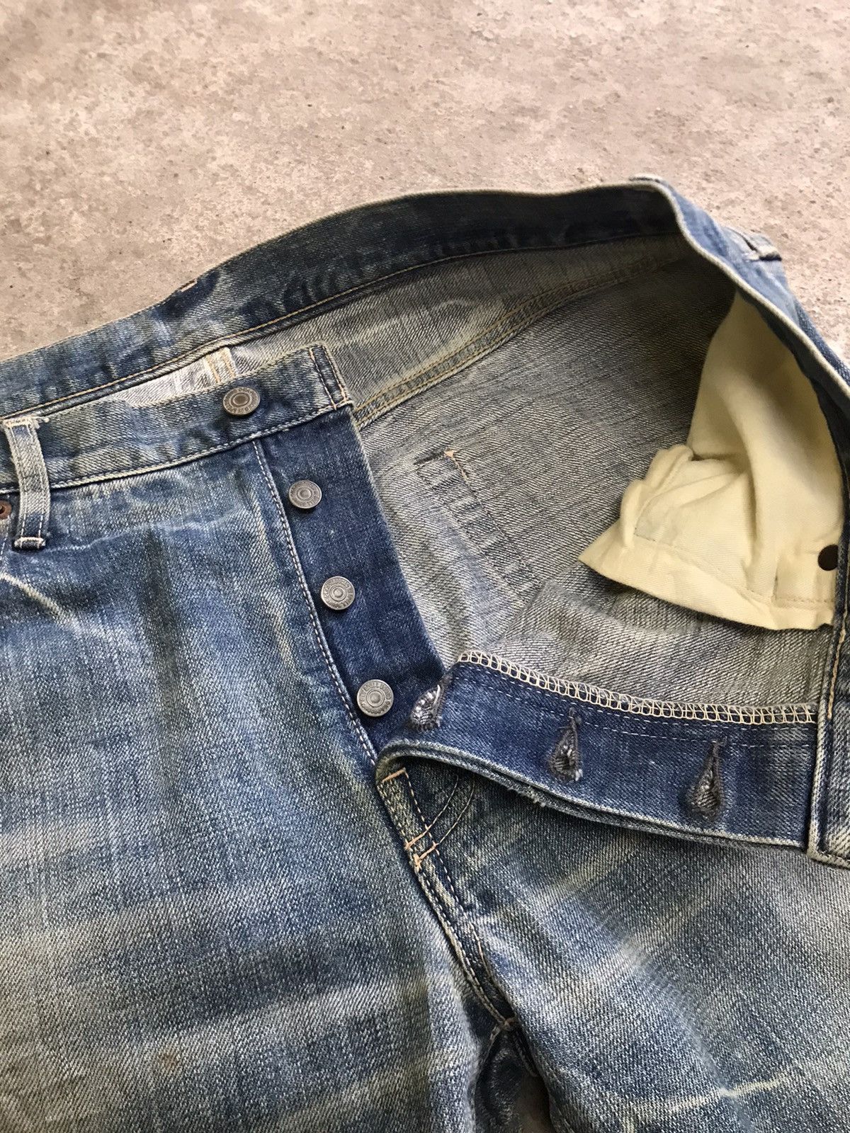 Japanese Brand ⚡️Vintage Domingo Spell Bound Distressed Denim Size US 36 / EU 52 - 7 Thumbnail