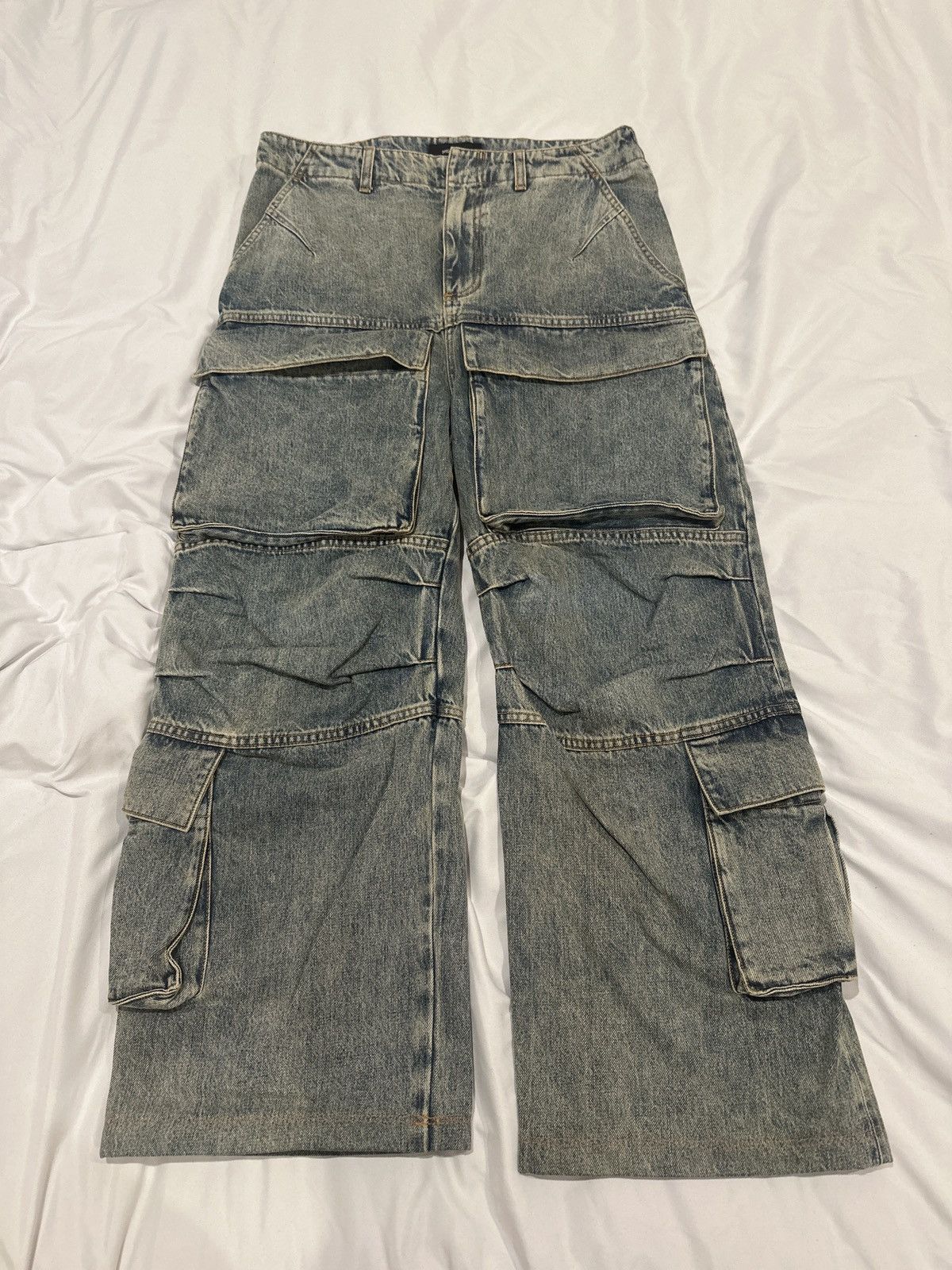 Entire Studios Entire Studios Blue Heavy Denim Cargos Size US 32 / EU 48 - 1 Thumbnail