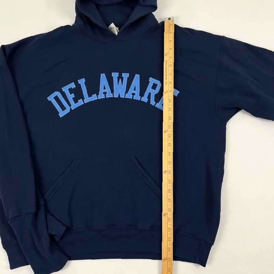 Vintage VINTAGE Handcuffs Hoodie Mens XL Blue University Blue Hens Pullover Hooded Pockets 90s University Sports Mens Size US XL / EU 56 / 4 - 5 Thumbnail