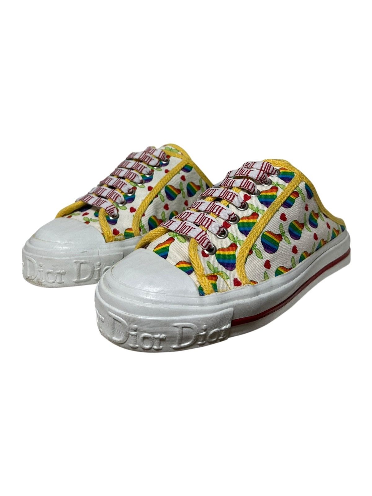 Dior CHRISTIAN DIOR S/S 2002 Pear Print Canvas Mule Sneakers Size US 8 / IT 38 - 1 Thumbnail
