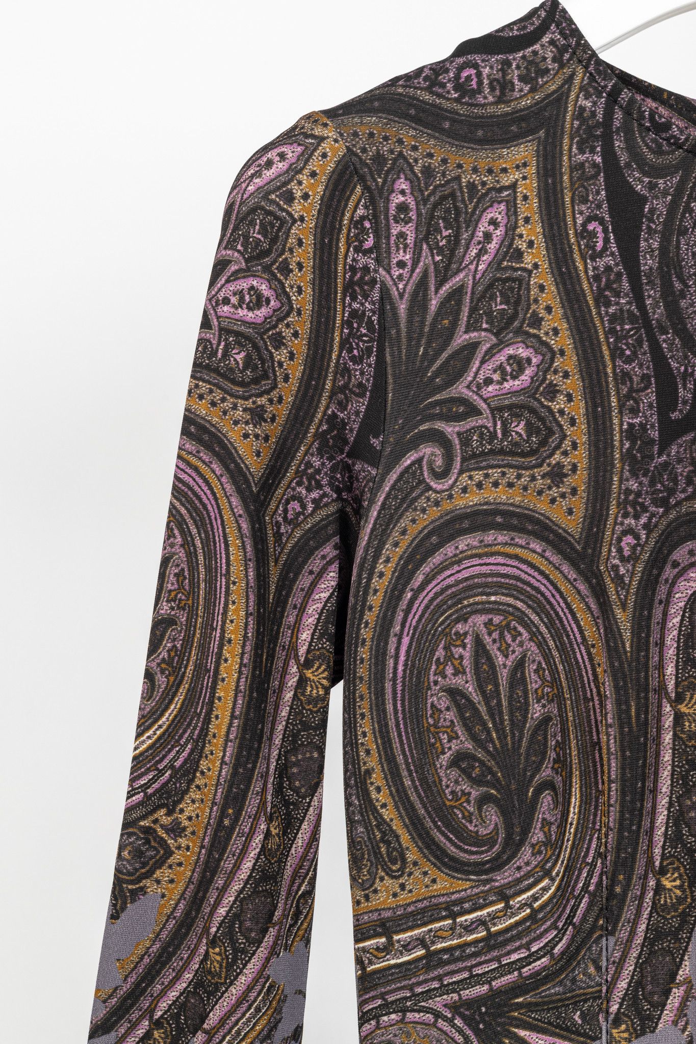Etro Etro Purple & Black Paisley & Floral Jersey Midi Dress Size S / US 4 / IT 40 - 4 Thumbnail