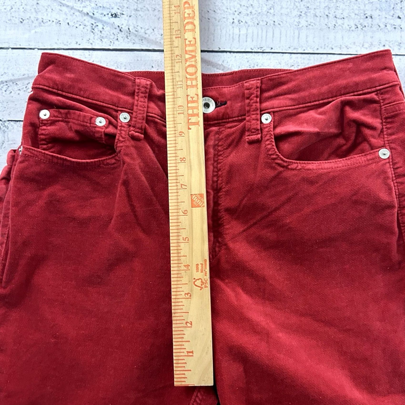 Rag & Bone rag & bone Pants Womens 26 Red Skinny Velour Women Size 26" / US 2 / IT 38 - 5 Thumbnail