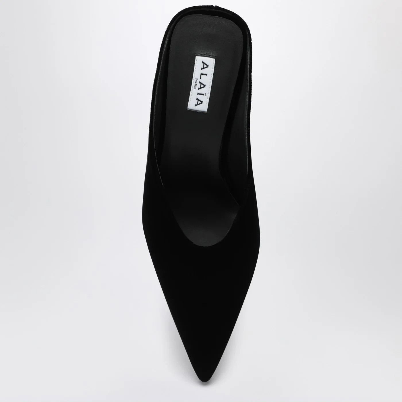 Alaia o1d2blof0426 Velvet Cube-Heeled Mules in Black Size US 11 / IT 41 - 3 Thumbnail