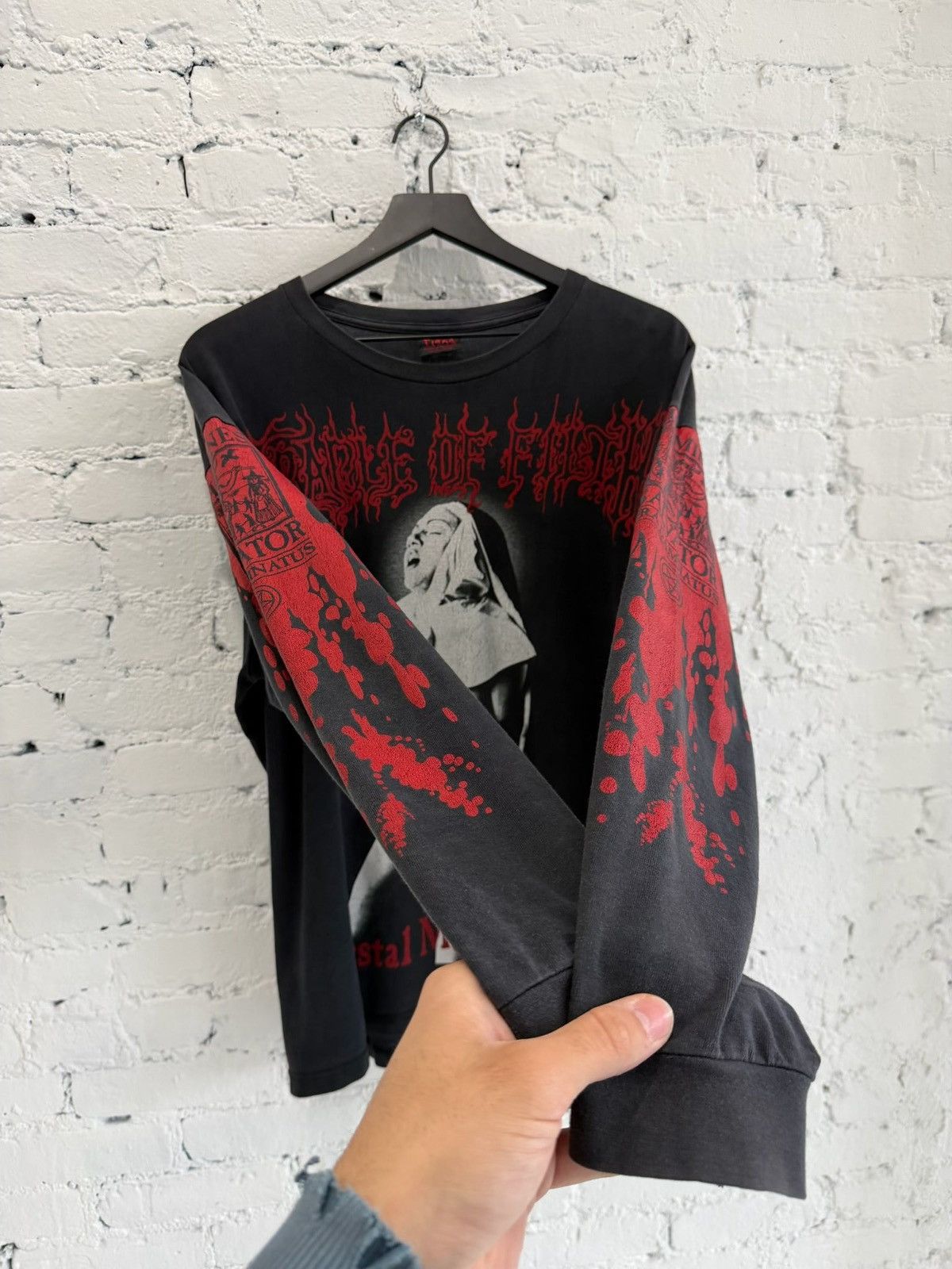 Vintage 1995 CRADLE OF FILTH ‘VESTAL MASTURBATION’ EURO TOUR L/S TEE Size US XL / EU 56 / 4 - 2 Thumbnail