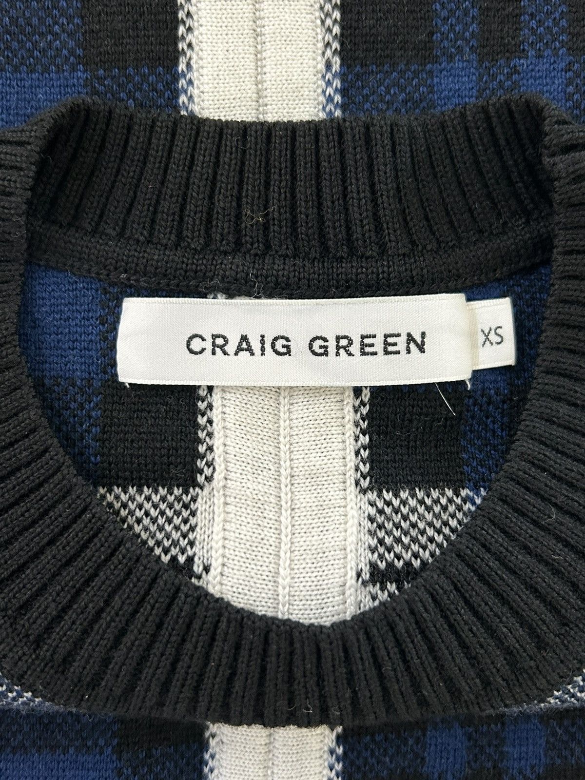 Craig Green Plaid Cross Stitch Sweater Size US XS / EU 42 / 0 - 4 Thumbnail