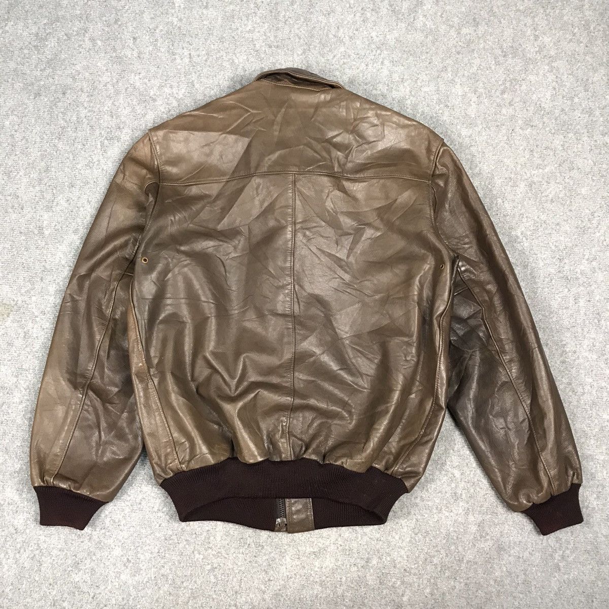 L.L. Bean VINTAGE LL.BEAN BROWN LEATHER BOMBER JACKET Size US S / EU 44-46 / 1 - 10 Thumbnail