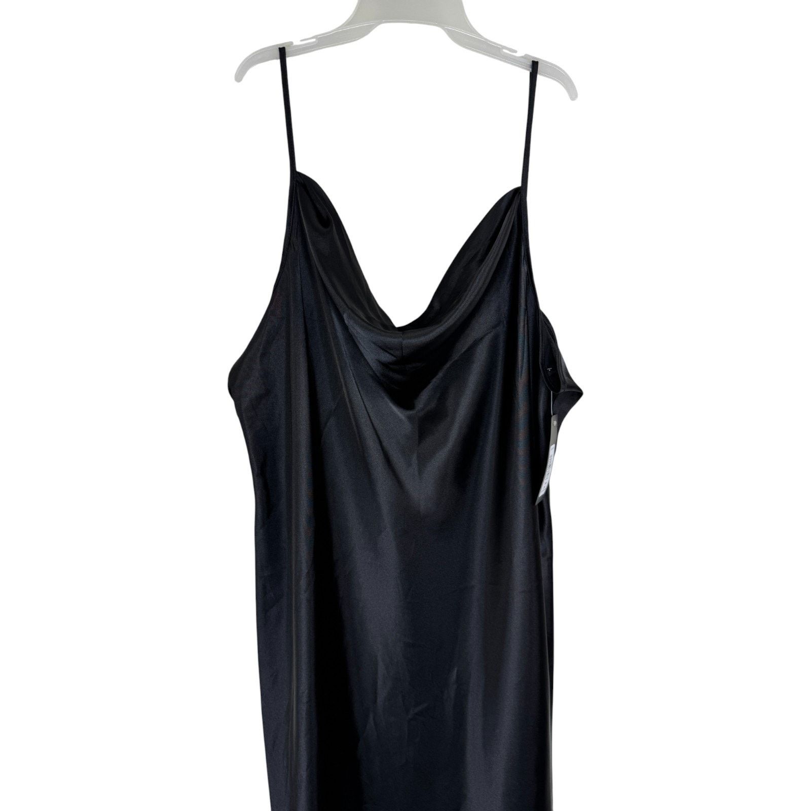 Bebe Bebe Dress 3X Black Slip Midi Cowl Neck Satin Style Size 3XL / US 20-22 - 14 Thumbnail