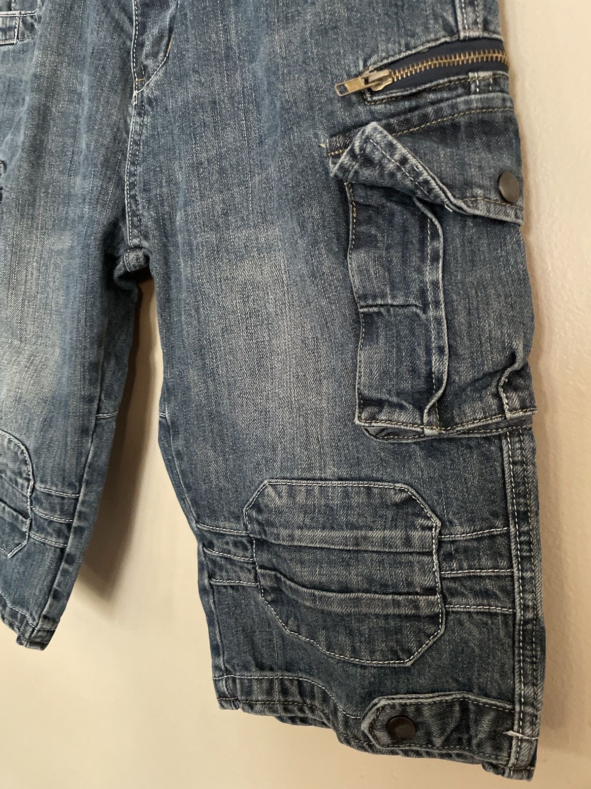Designer × Vintage Vintage Blue Jean Denim Shorts JORTS Skater Cargo Baggy Y2K Size US 32 / EU 48 - 4 Thumbnail