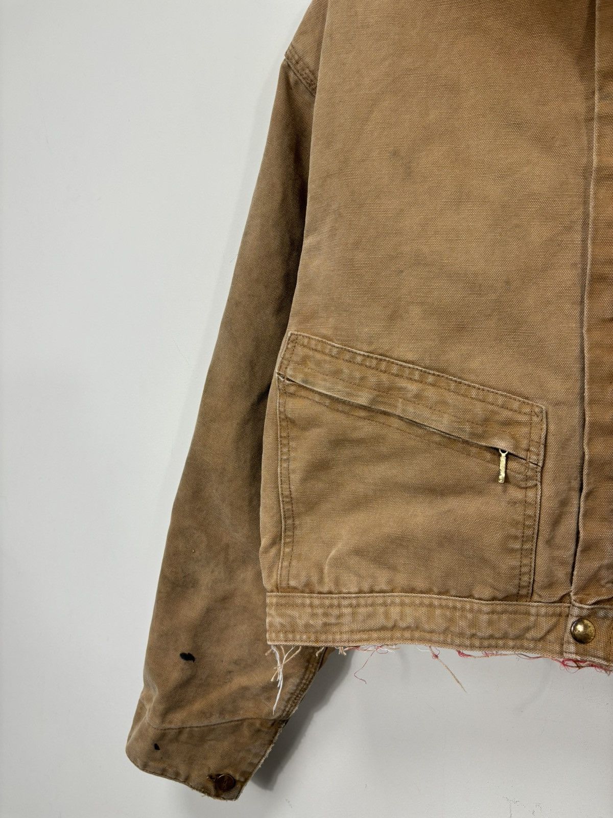Carhartt Vintage 90s Carhartt Made In USA Washed Boxy Cropped Jacket Size US L / EU 52-54 / 3 - 4 Thumbnail