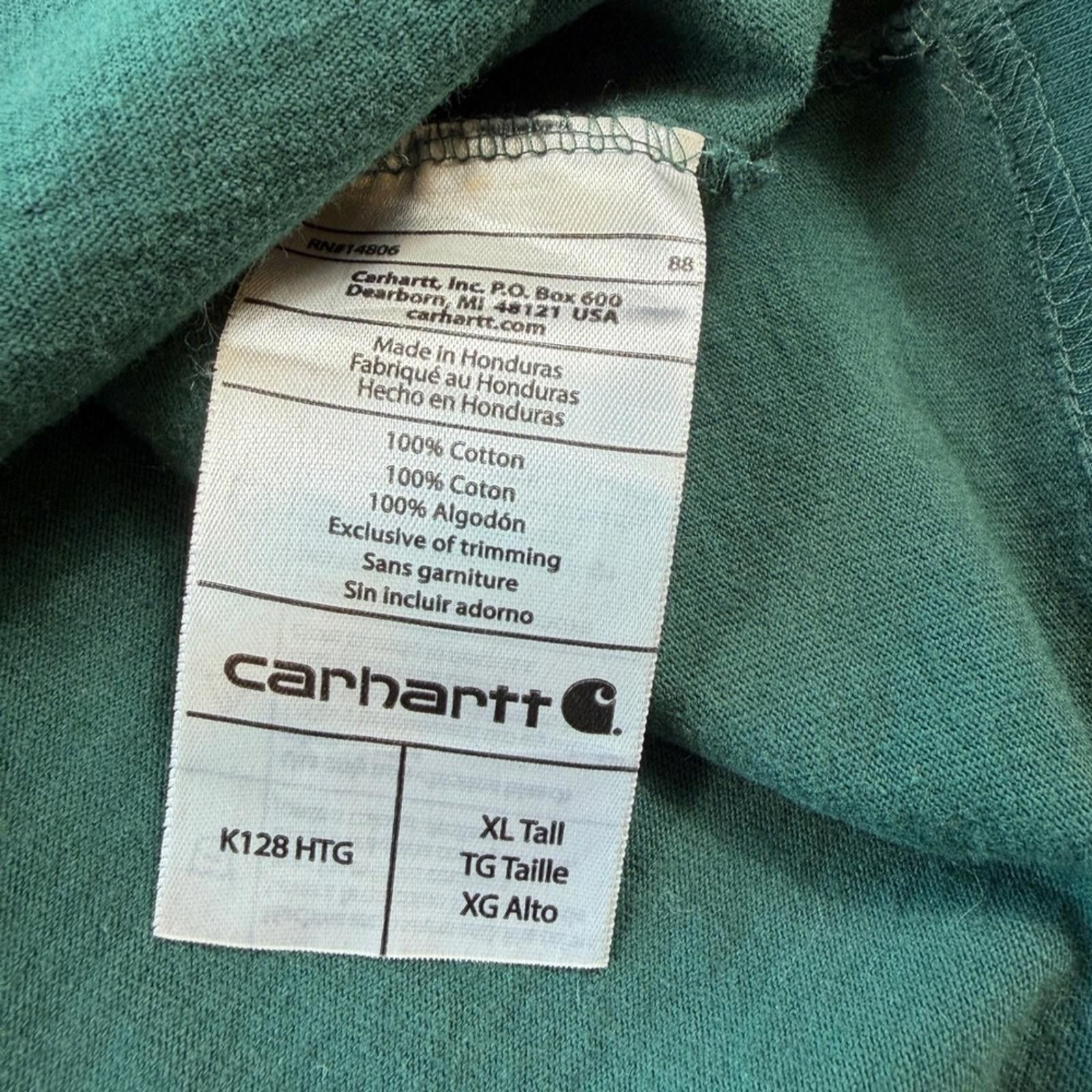 Carhartt Carhartt Mens XL Tall Hunter Green Henley T Shirt Size US XL / EU 56 / 4 - 5 Thumbnail