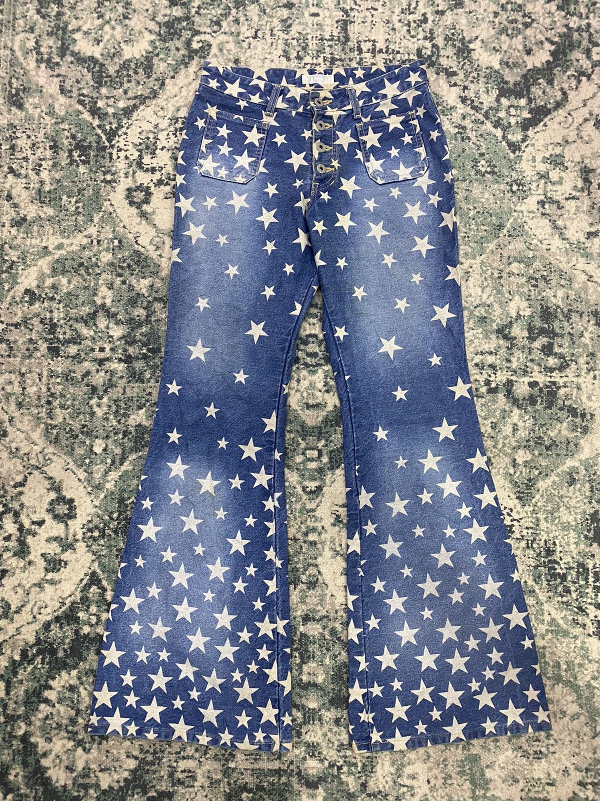 Hysteric Glamour Magic Square Star Printed Hysteric Style Flare Denim Size US 28 / EU 44 - 2 Thumbnail