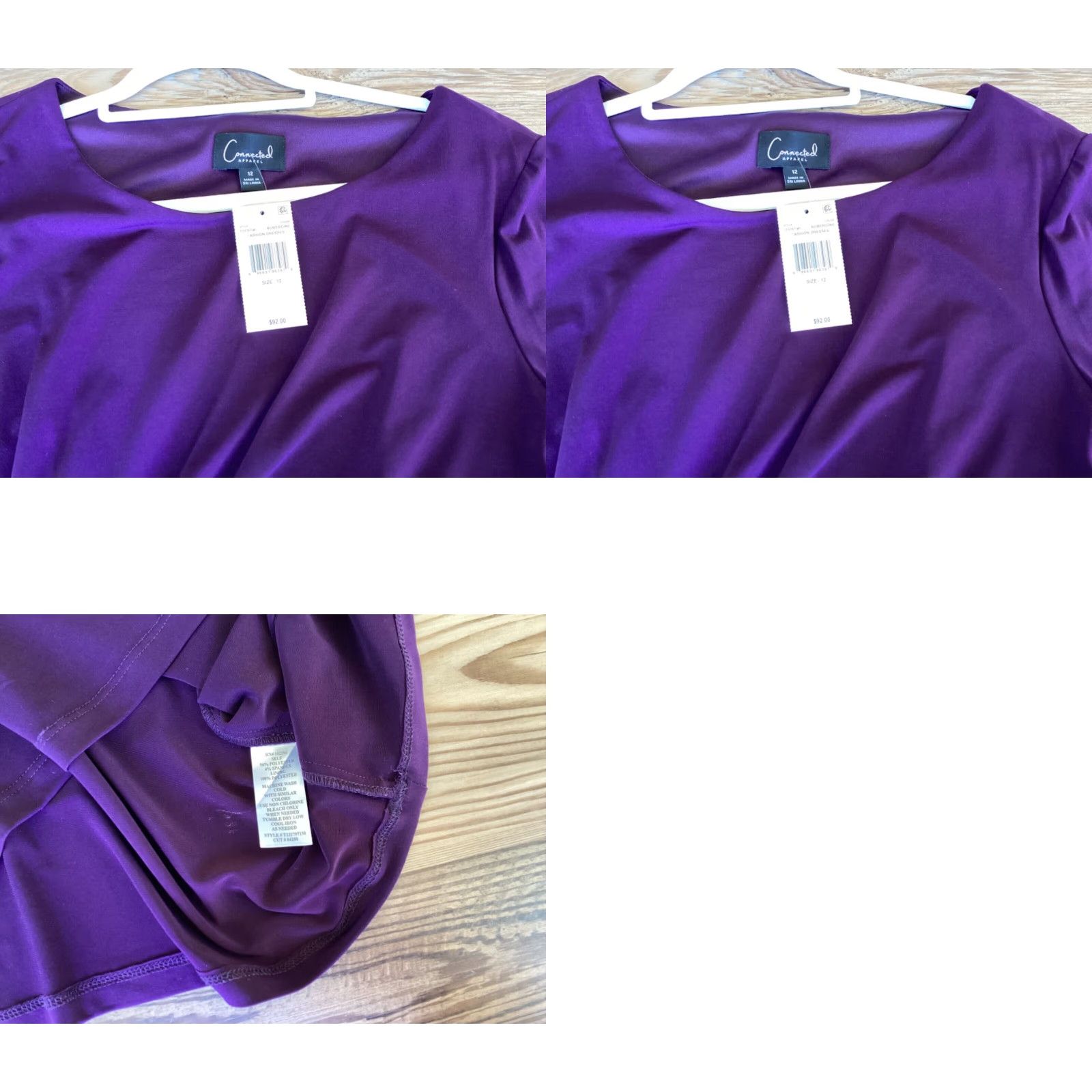 Vintage Womens Connected Apparel Purple Size Dress Fitted w/ Bell Sleeves Dress Size XL / US 12-14 / IT 48-50 - 8 Thumbnail