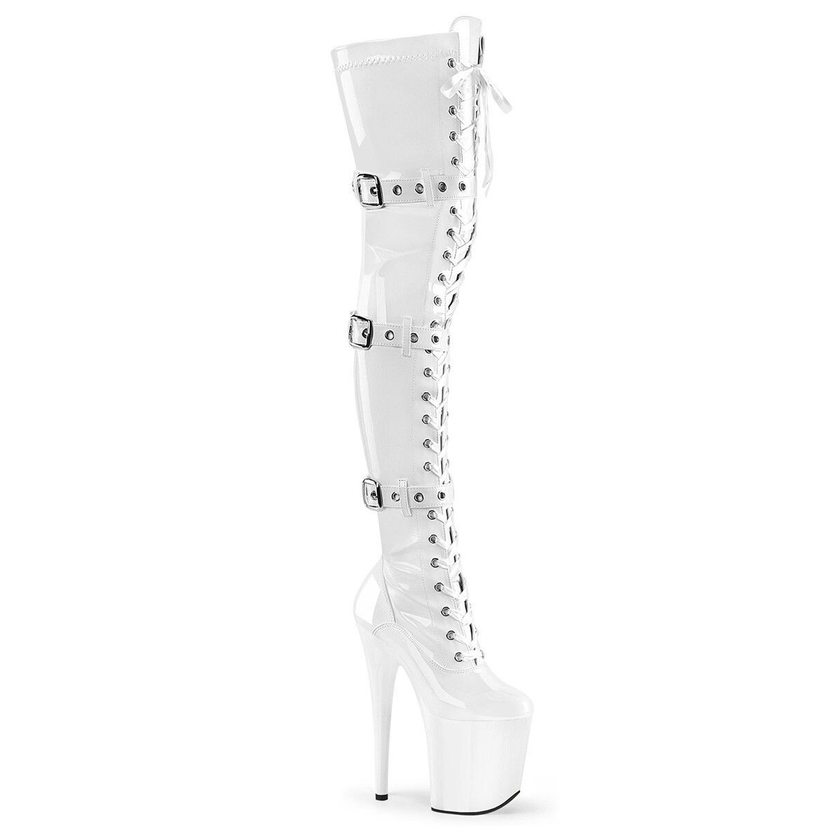 Other Flamingo 3028 Triple Buckle Thigh High 4" Platform Boot 8" H Size US 8 / IT 38 - 9 Thumbnail