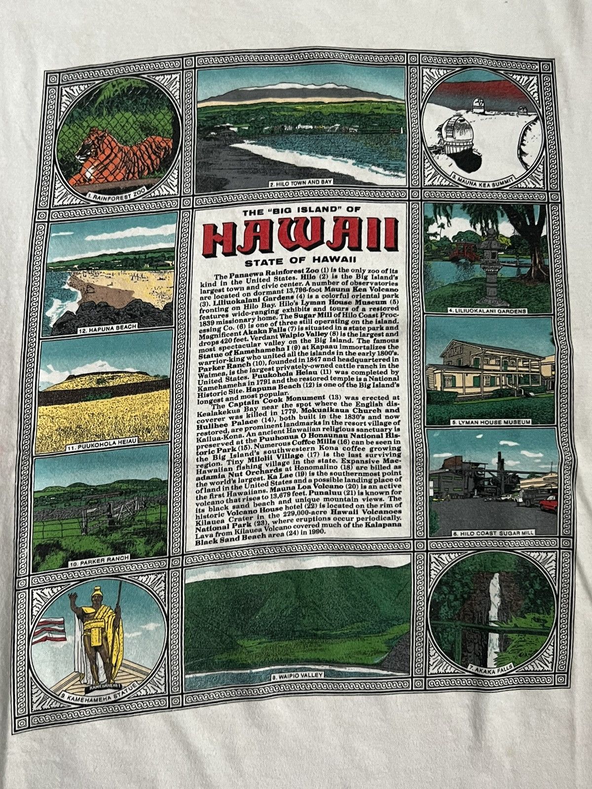 Vintage 1992 Single Stitch Hawaii History Vintage Art Tourist Tee Size US XL / EU 56 / 4 - 5 Thumbnail