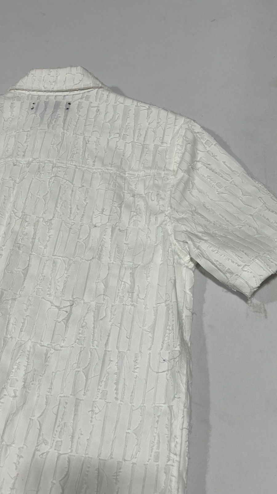 Amiri Amiri Logo Frayed White Button Up Size US S / EU 44-46 / 1 - 11 Thumbnail