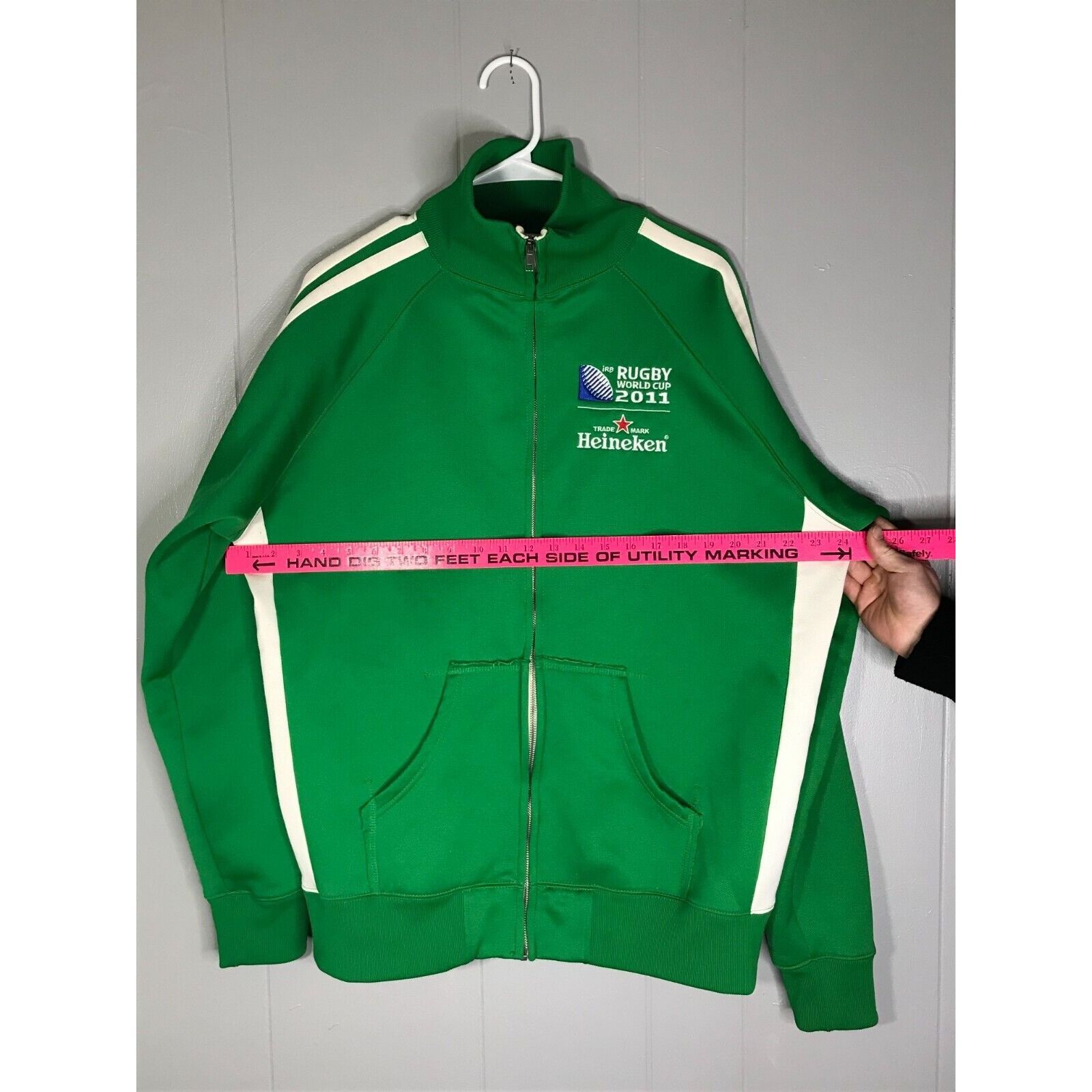 Other 2011 Rugby World Cup Zip up Heineken Stripes white Green XLa Size US XL / EU 56 / 4 - 6 Thumbnail
