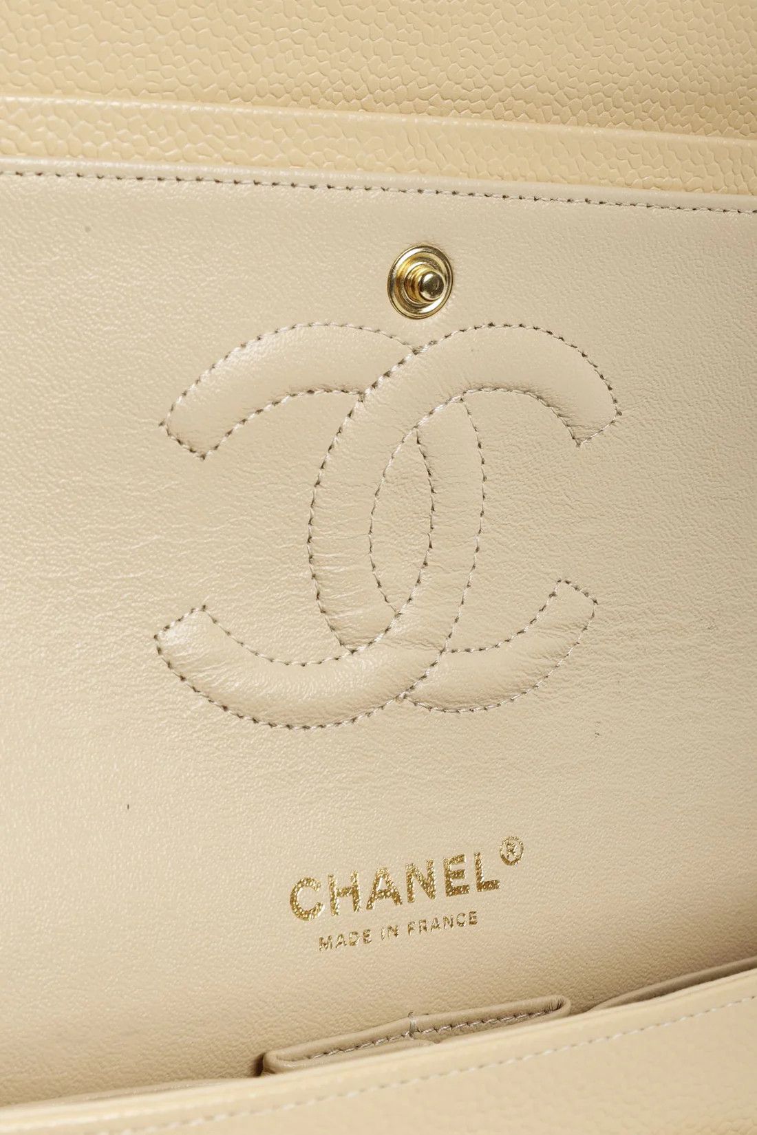 Chanel Chanel 2014 Beige Caviar Medium Double Flap Bag GHW Size ONE SIZE - 14 Thumbnail