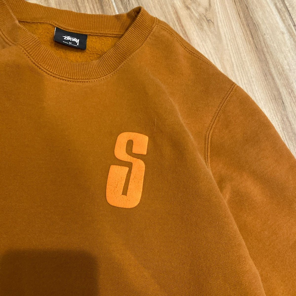 Stussy Stüssy Men’s S Puff Crewneck Caramel Size Medium Size US M / EU 48-50 / 2 - 2 Thumbnail