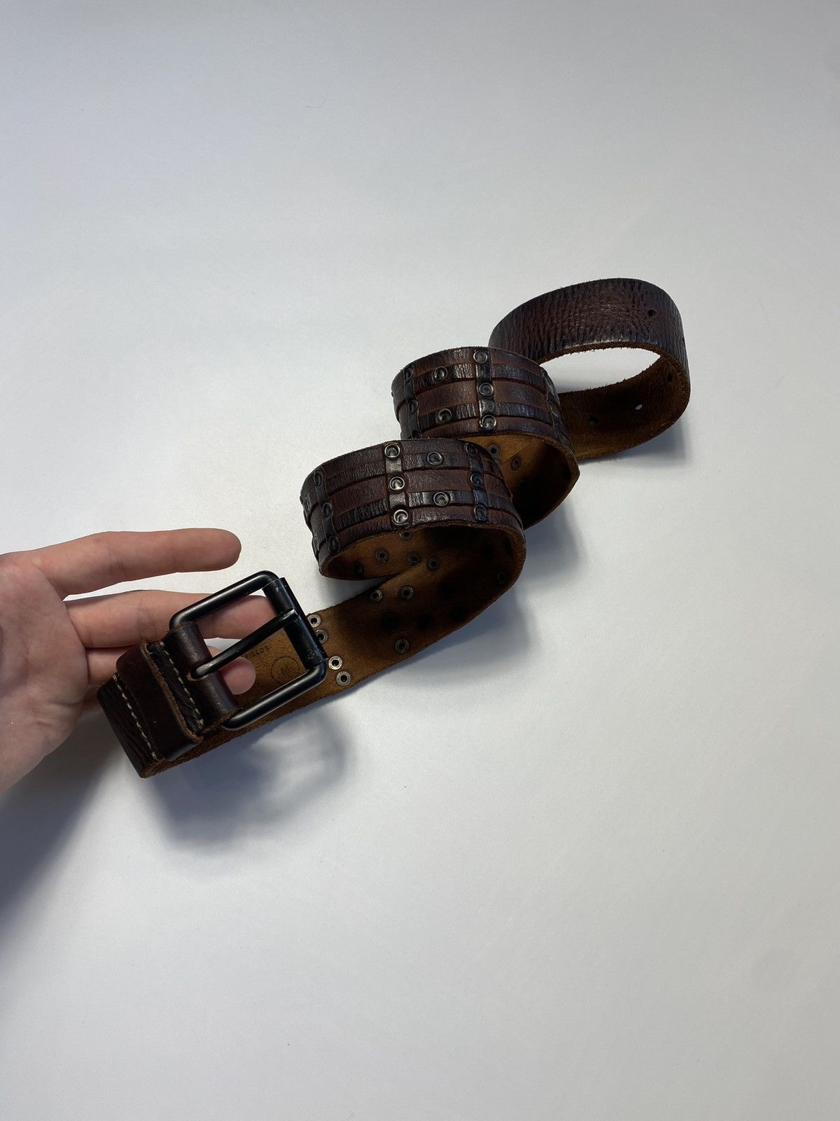 Allsaints Allsaints Spitalfield avant-garde leather belt Size 32 - 1 Thumbnail