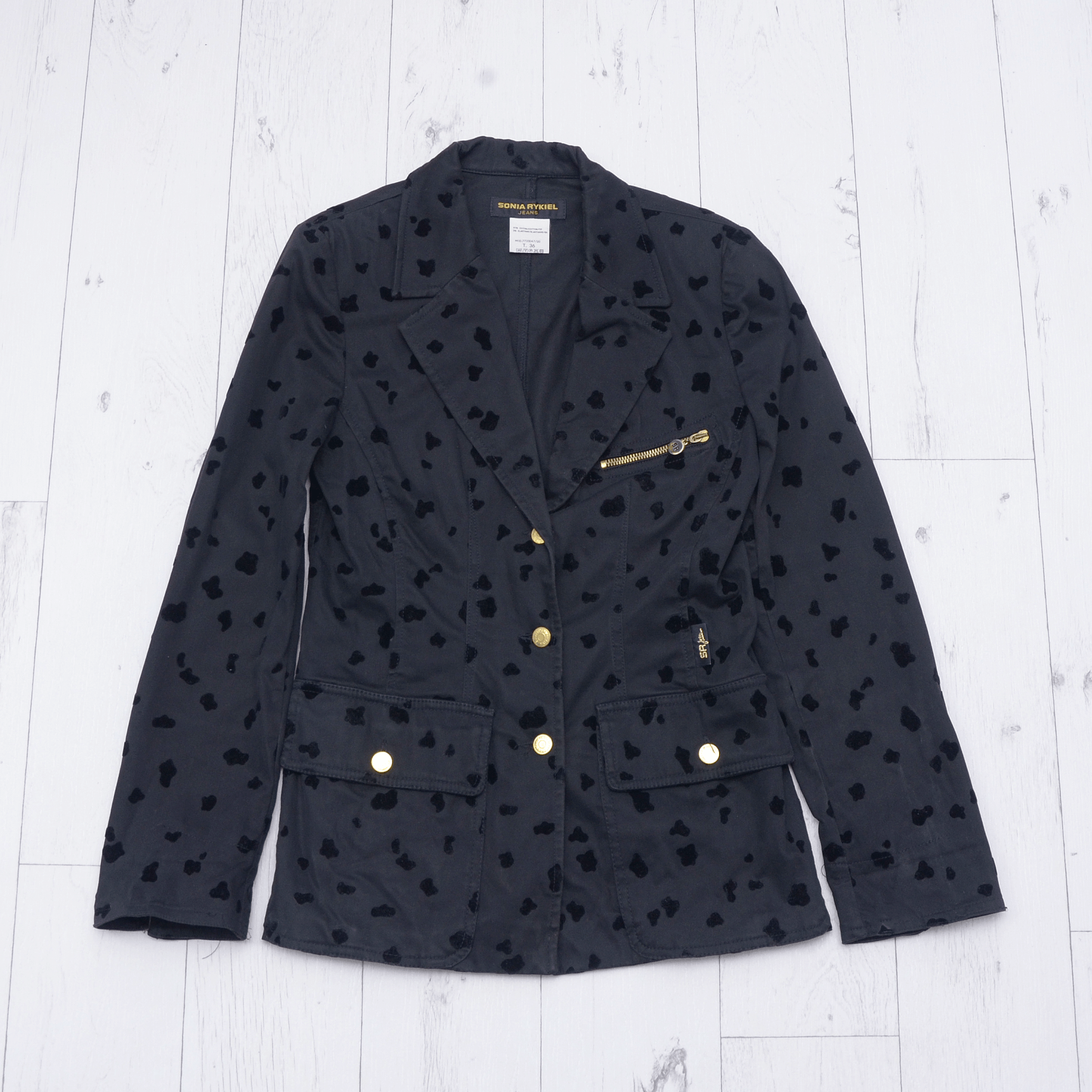Designer × Sonia Rykiel × Vintage Vintage Sonia Rykiel Jeans Leopard Print Blazer JAcket Coat Size XS / US 0-2 / IT 36-38 - 1 Thumbnail